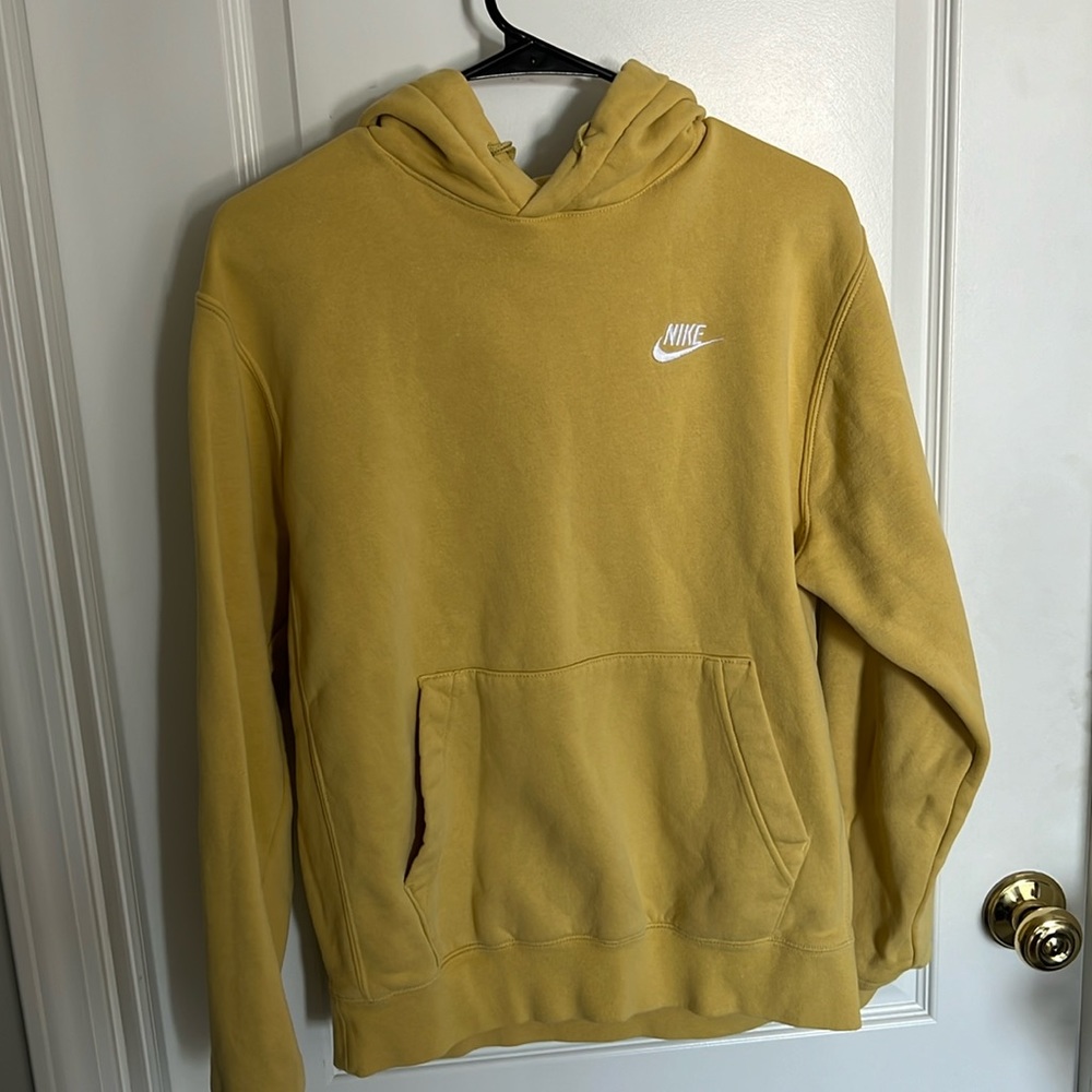 Nike men’s sweatshirt.  Small. Mustard yellow. Work once.